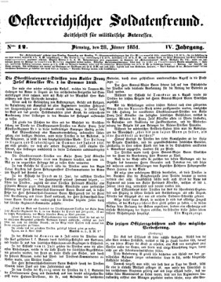 Oesterreichischer Soldatenfreund (Militär-Zeitung) Dienstag 28. Januar 1851