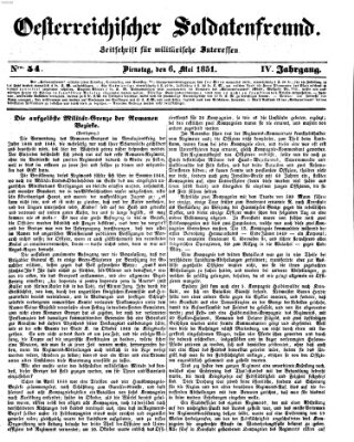 Oesterreichischer Soldatenfreund (Militär-Zeitung) Dienstag 6. Mai 1851