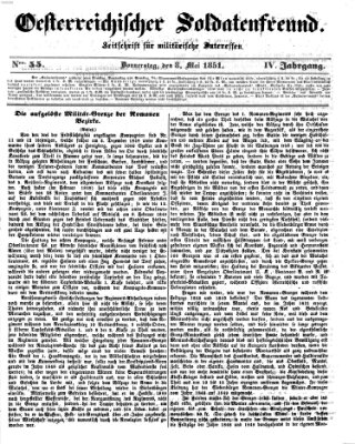 Oesterreichischer Soldatenfreund (Militär-Zeitung) Donnerstag 8. Mai 1851