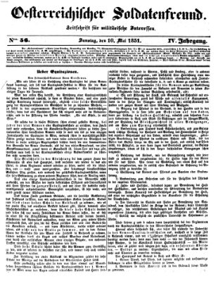 Oesterreichischer Soldatenfreund (Militär-Zeitung) Samstag 10. Mai 1851