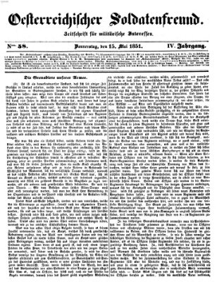 Oesterreichischer Soldatenfreund (Militär-Zeitung) Donnerstag 15. Mai 1851