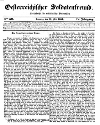 Oesterreichischer Soldatenfreund (Militär-Zeitung) Samstag 17. Mai 1851