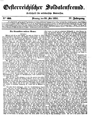 Oesterreichischer Soldatenfreund (Militär-Zeitung) Dienstag 20. Mai 1851