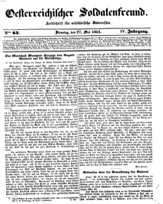 Oesterreichischer Soldatenfreund (Militär-Zeitung) Dienstag 27. Mai 1851