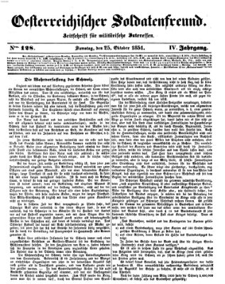 Oesterreichischer Soldatenfreund (Militär-Zeitung) Samstag 25. Oktober 1851