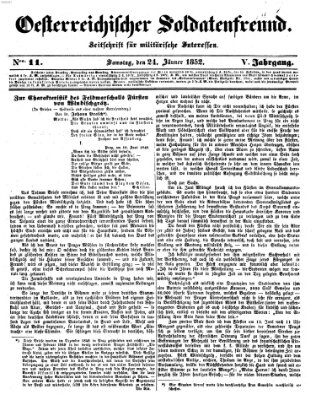 Oesterreichischer Soldatenfreund (Militär-Zeitung) Samstag 24. Januar 1852