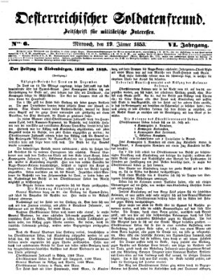 Oesterreichischer Soldatenfreund (Militär-Zeitung) Mittwoch 19. Januar 1853