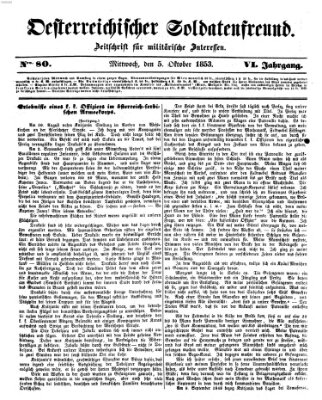 Oesterreichischer Soldatenfreund (Militär-Zeitung) Mittwoch 5. Oktober 1853