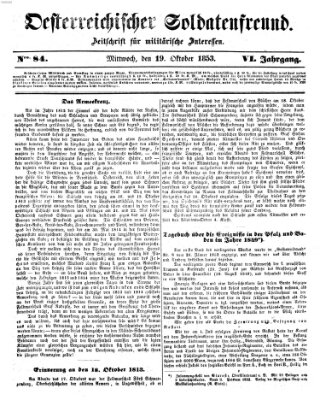 Oesterreichischer Soldatenfreund (Militär-Zeitung) Mittwoch 19. Oktober 1853