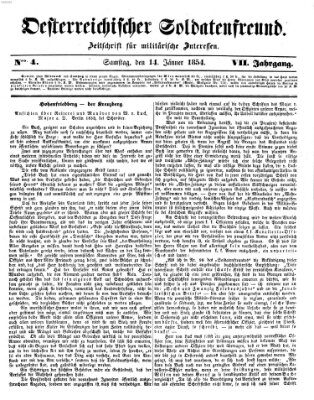 Oesterreichischer Soldatenfreund (Militär-Zeitung) Samstag 14. Januar 1854