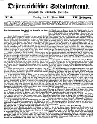 Oesterreichischer Soldatenfreund (Militär-Zeitung) Samstag 21. Januar 1854