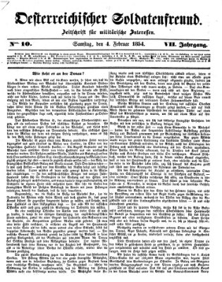 Oesterreichischer Soldatenfreund (Militär-Zeitung) Samstag 4. Februar 1854