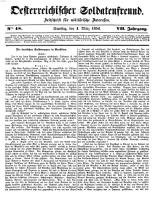 Oesterreichischer Soldatenfreund (Militär-Zeitung) Samstag 4. März 1854