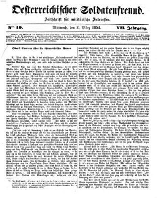 Oesterreichischer Soldatenfreund (Militär-Zeitung) Mittwoch 8. März 1854