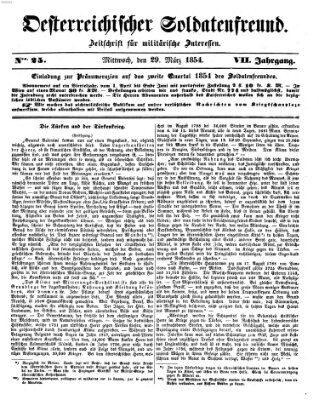 Oesterreichischer Soldatenfreund (Militär-Zeitung) Mittwoch 29. März 1854