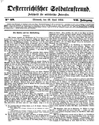 Oesterreichischer Soldatenfreund (Militär-Zeitung) Mittwoch 12. April 1854