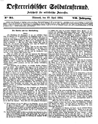 Oesterreichischer Soldatenfreund (Militär-Zeitung) Mittwoch 19. April 1854