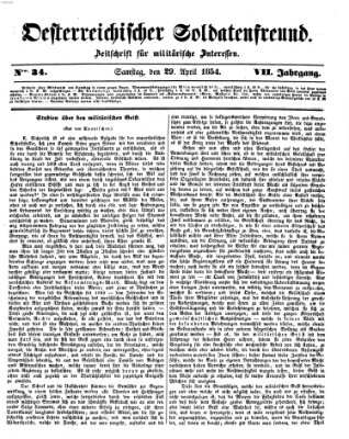 Oesterreichischer Soldatenfreund (Militär-Zeitung) Samstag 29. April 1854