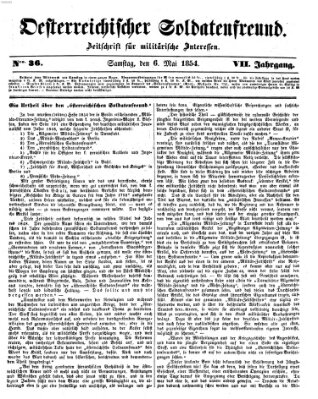 Oesterreichischer Soldatenfreund (Militär-Zeitung) Samstag 6. Mai 1854