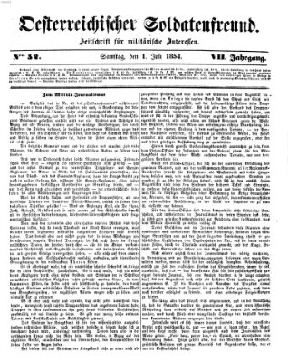 Oesterreichischer Soldatenfreund (Militär-Zeitung) Samstag 1. Juli 1854