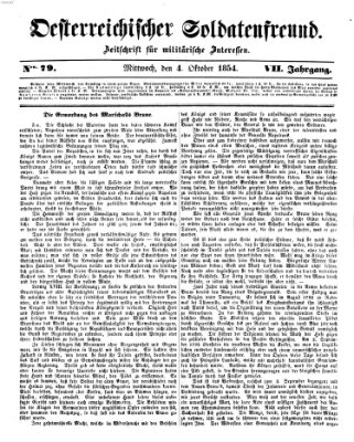 Oesterreichischer Soldatenfreund (Militär-Zeitung) Mittwoch 4. Oktober 1854