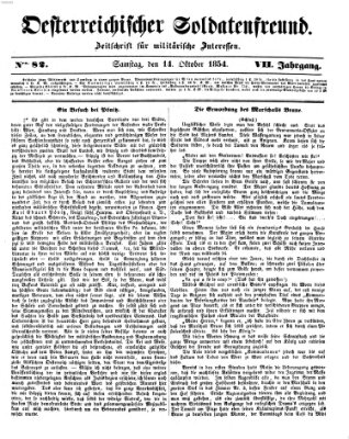 Oesterreichischer Soldatenfreund (Militär-Zeitung) Samstag 14. Oktober 1854