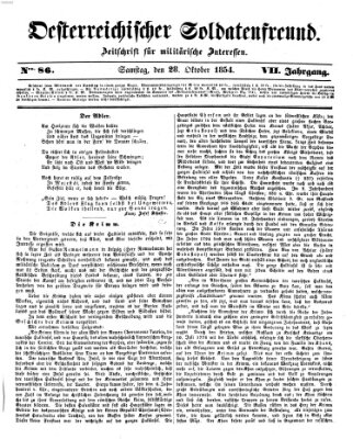 Oesterreichischer Soldatenfreund (Militär-Zeitung) Samstag 28. Oktober 1854