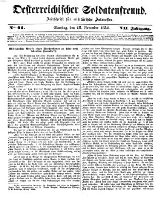 Oesterreichischer Soldatenfreund (Militär-Zeitung) Samstag 18. November 1854