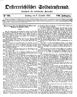 Oesterreichischer Soldatenfreund (Militär-Zeitung) Samstag 9. Dezember 1854