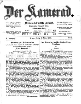 Der Kamerad Freitag 2. Oktober 1863