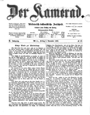 Der Kamerad Freitag 6. November 1863