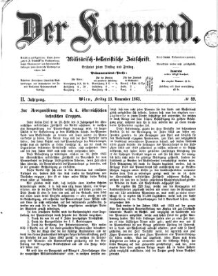 Der Kamerad Freitag 13. November 1863