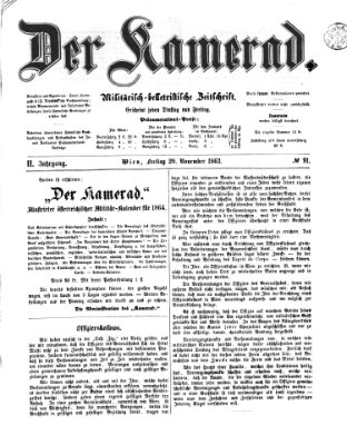 Der Kamerad Freitag 20. November 1863