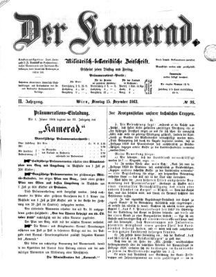 Der Kamerad Dienstag 15. Dezember 1863