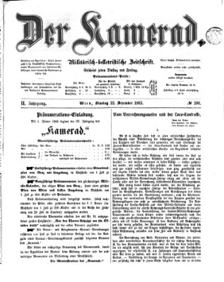 Der Kamerad Dienstag 22. Dezember 1863