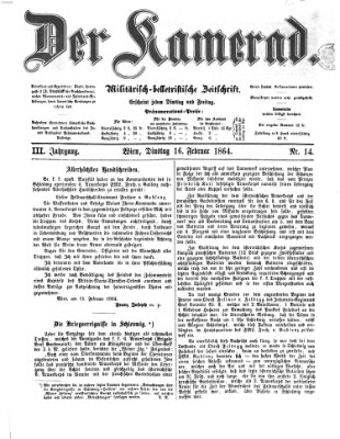 Der Kamerad Dienstag 16. Februar 1864