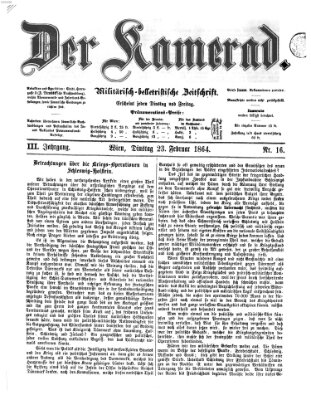 Der Kamerad Dienstag 23. Februar 1864