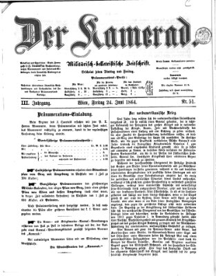 Der Kamerad Freitag 24. Juni 1864