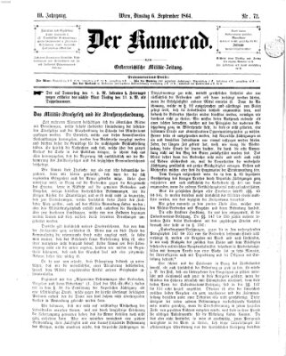 Der Kamerad Dienstag 6. September 1864