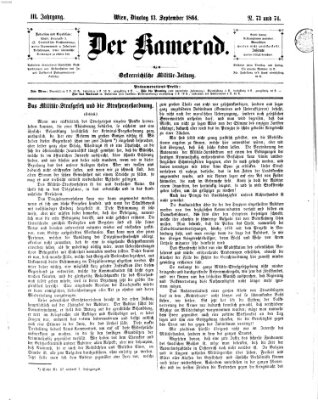 Der Kamerad Dienstag 13. September 1864