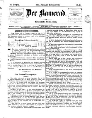 Der Kamerad Dienstag 27. September 1864