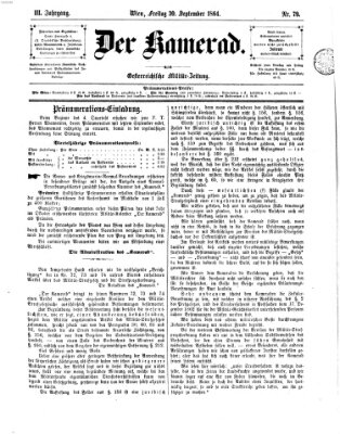 Der Kamerad Freitag 30. September 1864