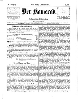 Der Kamerad Dienstag 4. Oktober 1864