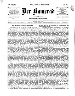 Der Kamerad Freitag 14. Oktober 1864