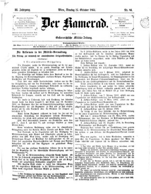 Der Kamerad Dienstag 25. Oktober 1864