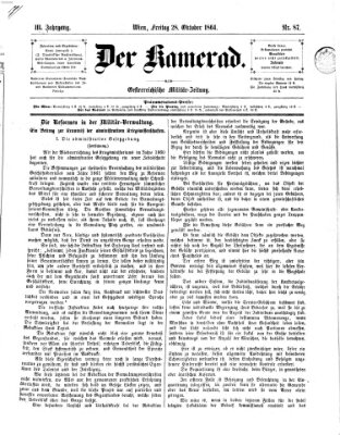 Der Kamerad Freitag 28. Oktober 1864