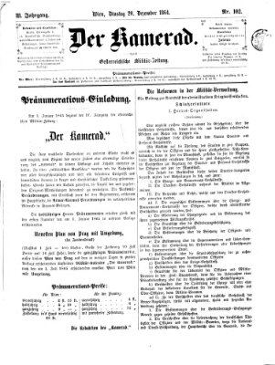 Der Kamerad Dienstag 20. Dezember 1864