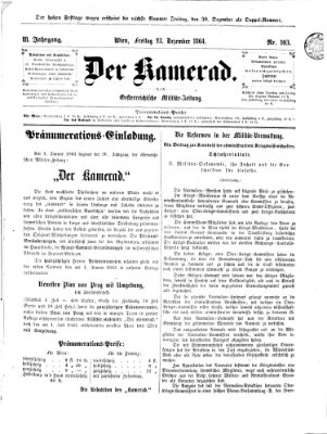 Der Kamerad Freitag 23. Dezember 1864