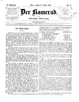 Der Kamerad Freitag 13. Januar 1865