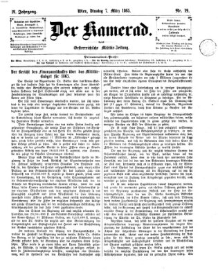 Der Kamerad Dienstag 7. März 1865